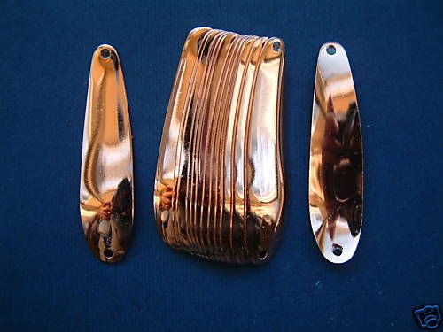 12 COPPER Plated 2 5/16 Flutter Spoon Blanks (BRASS)  