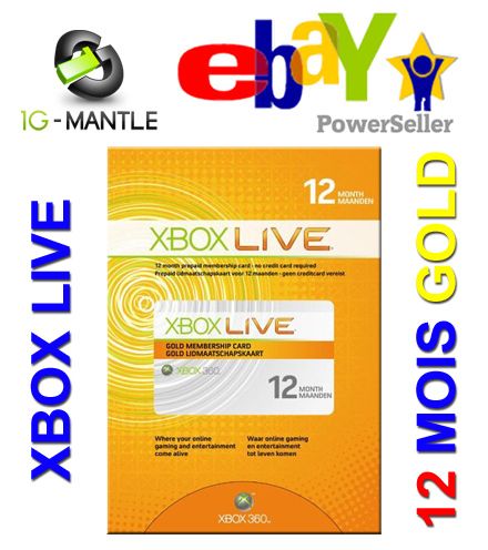 Microsoft Abonnement Xbox 360 Live 12 mois GOLD Fr Euro  