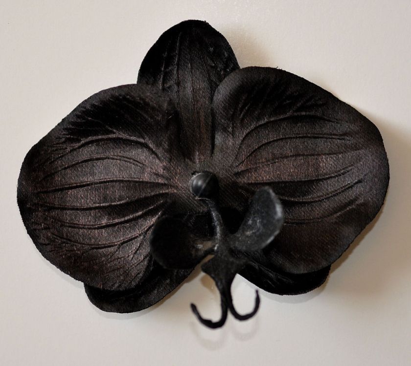 Black Orchid Silk Flower Bobby Pin Hair Clip  