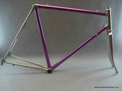   979 Frame Fork Lugged Aluminum Road Fixie Purple Anodized 57CM Vintage