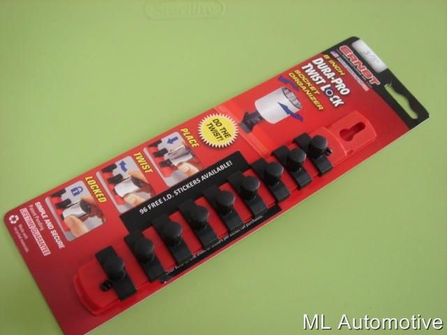 New Ernst 8 Twist Lock 3/8 Dr. Socket Organizer USA  