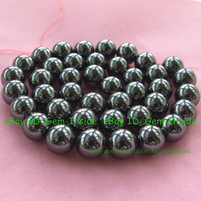 10mm Round Shape Black Hematite Gemstone Beads 15  