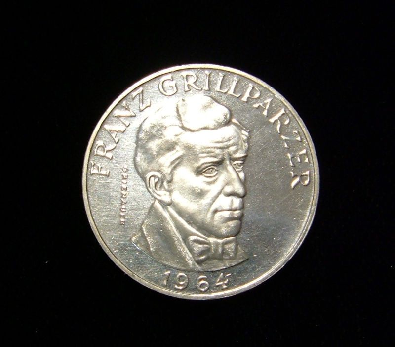 Austria 1964 25 Schilling Coin Silver PF Grillparzer  
