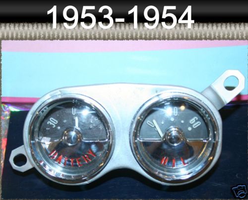 Corvette 1953 1954 Battery Oil 6 volt 6 cylinder Gauges  