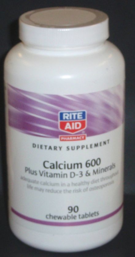 Rite Aid Calcium 600 + D 3 & Minerals (90 Chewables)  