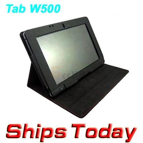   Leather Folio Case for Acer Iconia Tab W500 Series Tablet black  