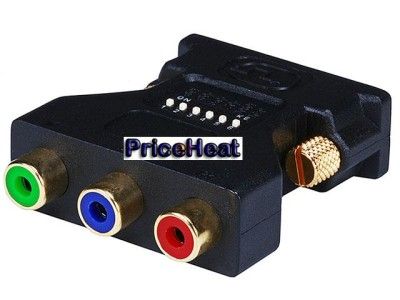 DVI I Male to 3 RCA Component Adapter w/ DIP Switch  