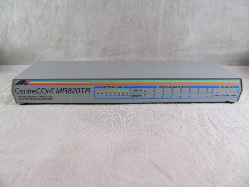 Allied Telesyn CentreCOM MR820TR 8 Port Micro Hub/Repeater 10Base T 