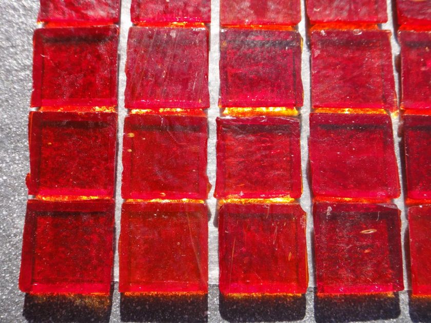 Iridescent Red 12x12 Rustic Glass Tile Mosaic Sheet (1x1 Tiles 