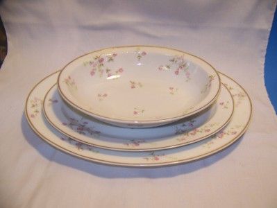 antique Haviland limoges china,small pink rambling roses  2 platters 