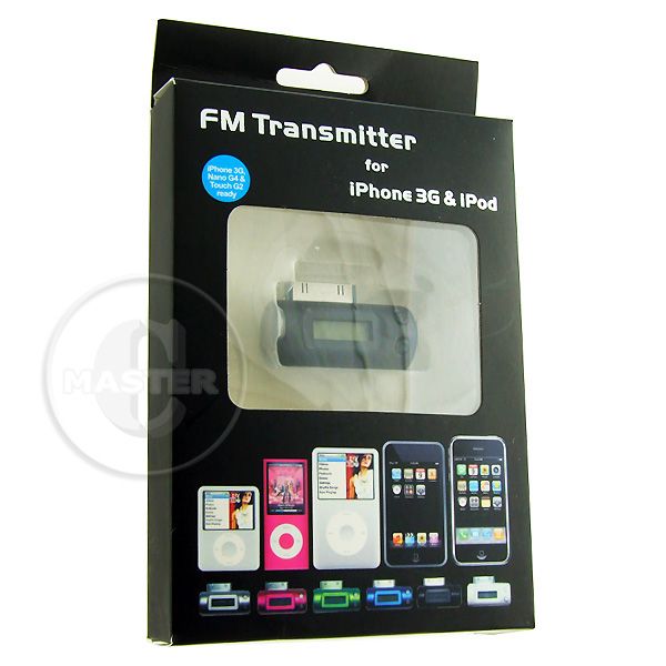 BLACK FM TRANSMITTER WIRELESS MUSIC CAR STEREO CHARGER iPHONE 3G 4 4G 