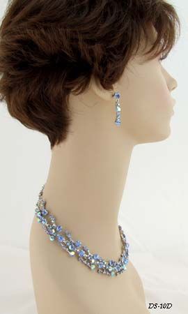 breathless aurora borealis crystal necklaceand earring set new click 