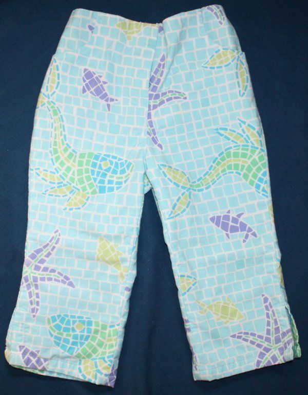 LILLY PULITZER Baby Girl 4t fit like 3t Greek Sea SUMMER MOSAIC TILE 