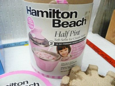 hamilton beach half pint Ice cream maker & mix NEW pink  