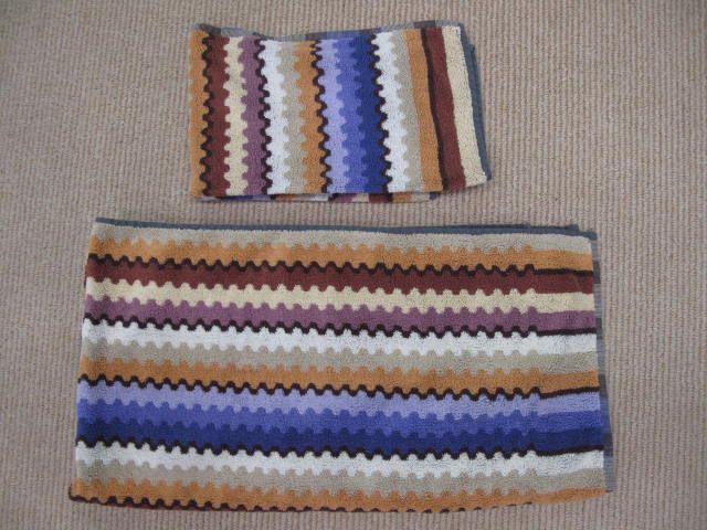 NWOT Missoni Multi Color Printed Bath & Hand Towel Set  