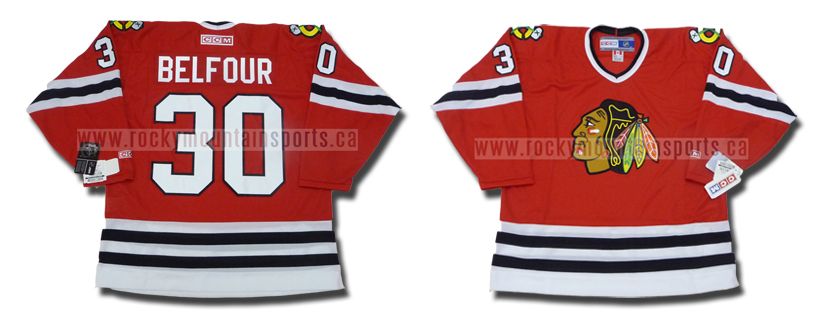 ED BELFOUR CCM 550 VINTAGE CHICAGO BLACKHAWKS JERSEY  