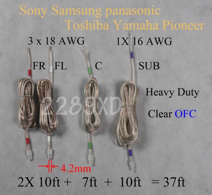 4c speaker cable/wire 4.2mm 37ft for sony/samsung/Panasonic Home 