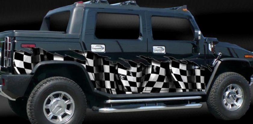 CHECKERS RACING FLAG Auto Graphics Car Truck Graphic Decals Set 6ft 