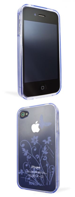 Clear Purple Baby Blue Cellphone Case for iPhone 4 4S 4th Generation 