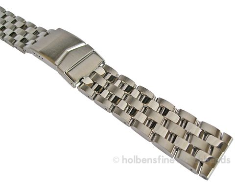 20mm Solid Link PILOT Stainless Steel STRAIGHT END Men Watch Band fits 