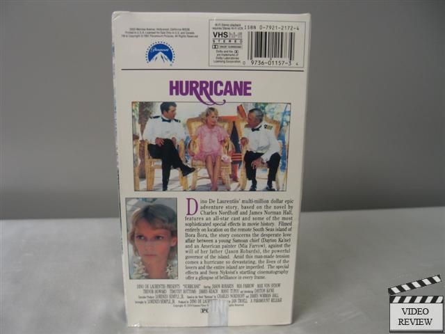 Hurricane VHS Larry Hagman, Patrick Duffy, Will Geer  