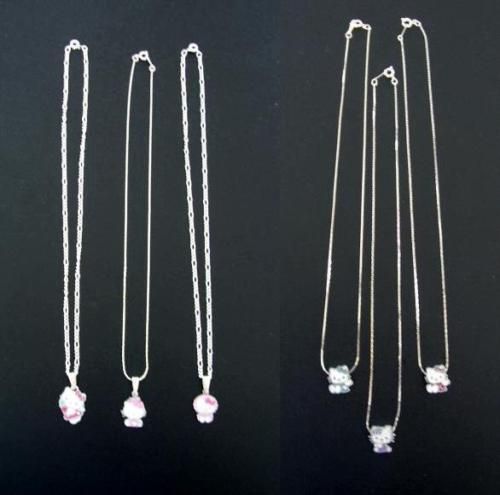 HELLO KITTY SILVER PLATED CHAIN NECKLACE ~ 7 DESIGNS  