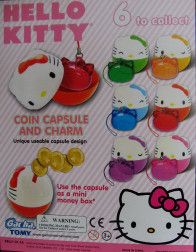 TOMY SANRIO HELLO KITTY STRAP CHARM IN COIN CAPSULE SET  