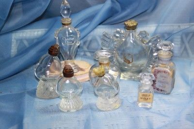Bottle Lot Vintage French Perfumes Christian Dior, Baccarat, Chichi 
