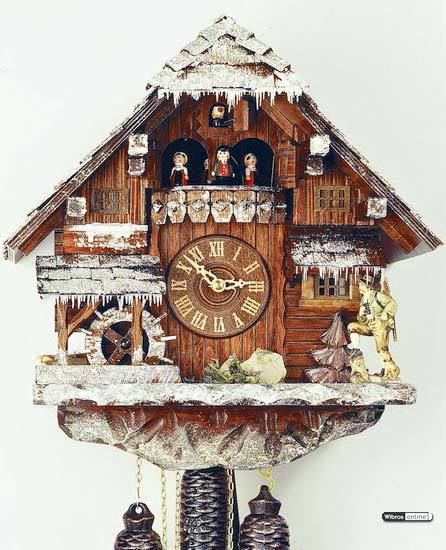 day musical   Chalet Cuckoo Clock   Winter   15  