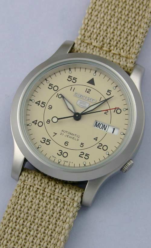 SEIKO MN AUTOMATIC ARABIC DIAL AVIATOR WATCH TOUGH BAND  