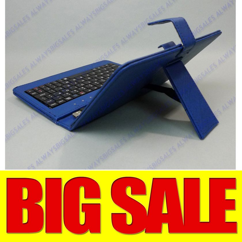 Blue Case + Keyboard for Coby Kyros MID7012 MID7127 MID7022 7125 