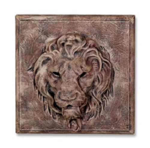 New Yard Patio Garden Lion Face Plaque Wall Art Brick  