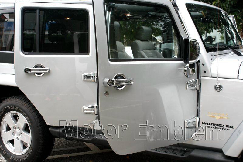   Jeep Wrangler 4 Door CHROME Hood & Door Hinge Trim 07 08 09 10 11 jk4