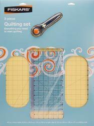 FISKARS ROTARY QUILTING CUTTING SET   MAT RULER 45mmCUT  