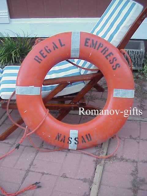 EMPRESS Perry Life Preserver Ring. Used on the Promenade deck railings 