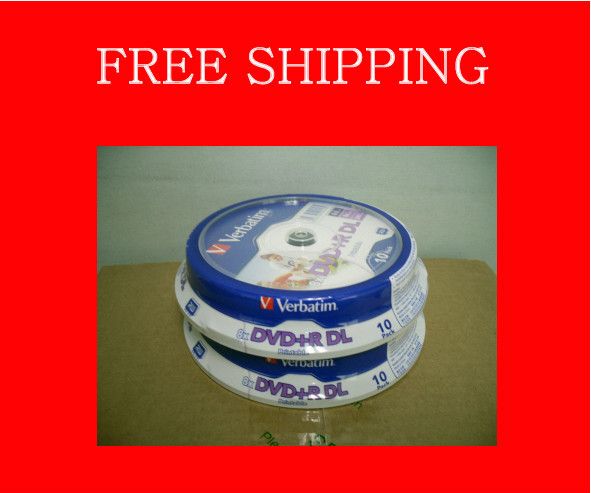 10pk x 2 =20 Disks) Verbatim DVD+R DL 8X Dual Layer 8.5GB  