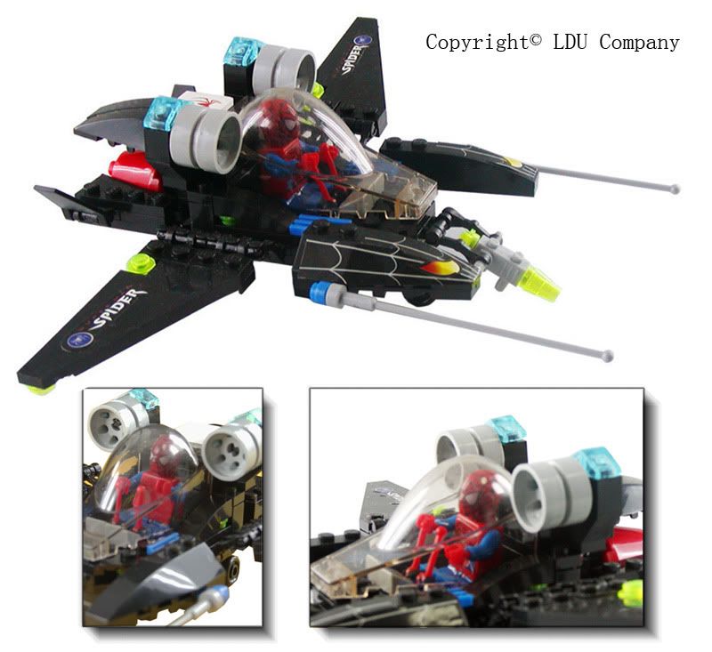 Spiderman Thunder Dragon Jet   Building Block Brick Set  