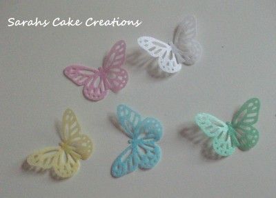 Edible Rice Paper Butterflies x 12 Many Colours   Cakes  