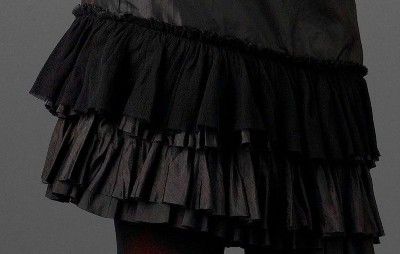 EILEEN FISHER $158 Washed Taffeta Silk Ruffle Skirt BLACK 828486499107 