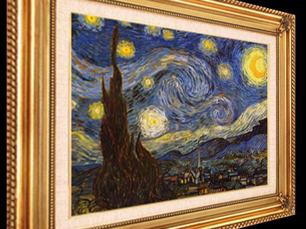 VAN GOGH REPRO STARRY NIGHT XLARGE FRAMED CANVAS ART  