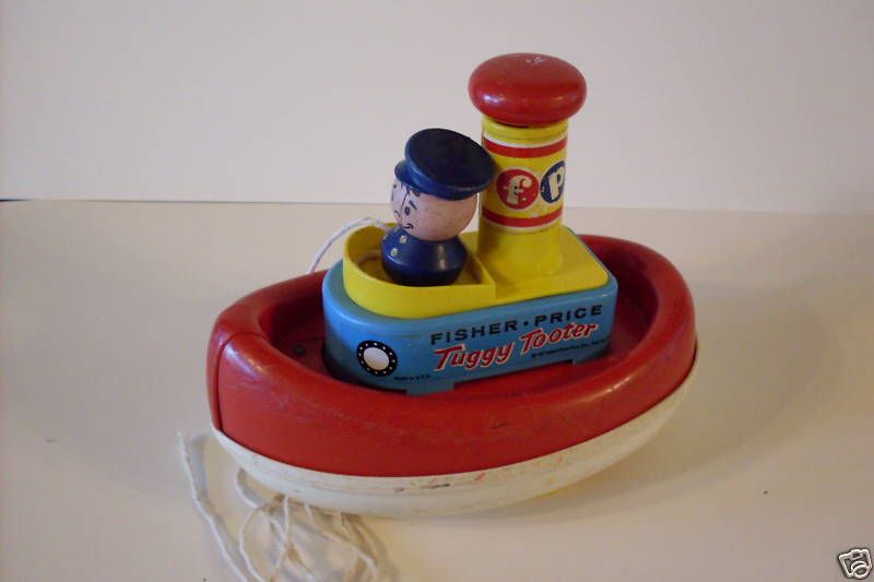 VINTAGE 1967 FISHER PRICE TUGGY TOOTER PULL TOY  