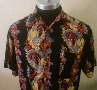 Black Atomic Flames Smoke Killer Dragon Lounge Club Bar Bowling shirt 