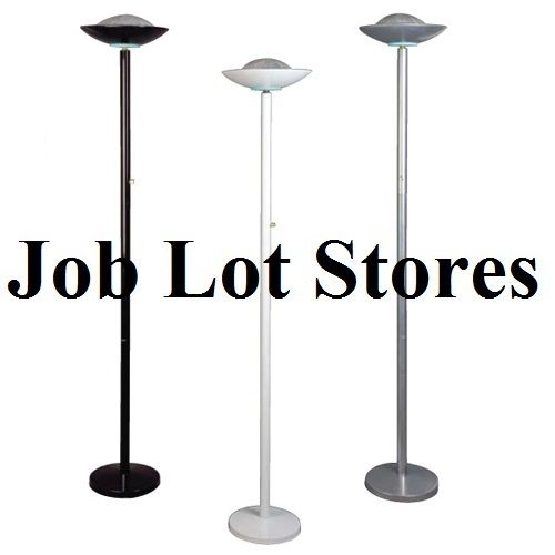 Floor Lamp Halogen Torchiere 3 Colors White Black & Silver Qty 