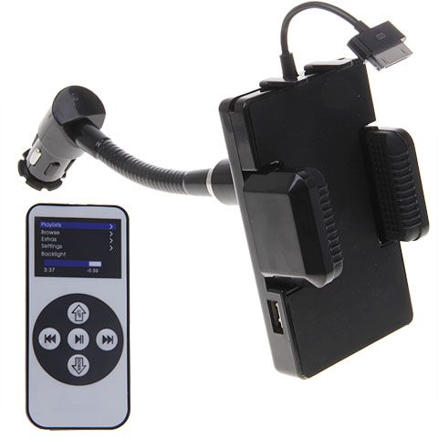 FM Transmitter+Car Charger+Remote for iPhone 4S 4 4G 3GS 3G 2G iPod 