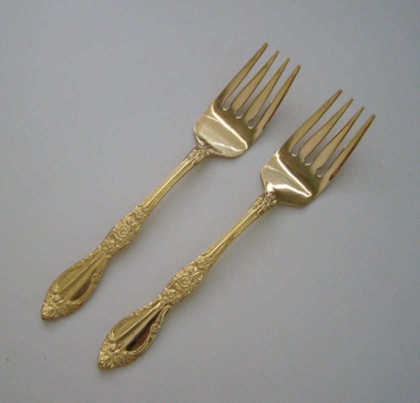 Rogers Oneida GOLDEN CAROLINA Gold EP Salad Forks  