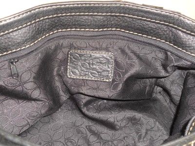 Fossil Medium Black Pebbled Leather Tote Handbag  