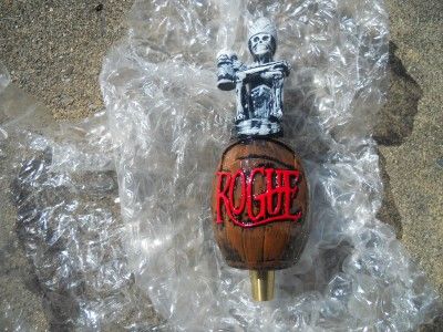 New) ROGUE BEER TAP HANDLE SKELETON HOLDING A BEER MUG  