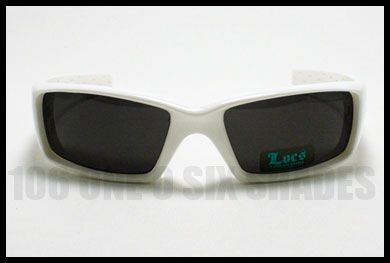 WHITE Mens Gangster Sunglasses Cholo Style LOCS Biker  