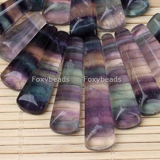 Natural Rainbow Fluorite Gems Loose Beads Pendant 11PCS  