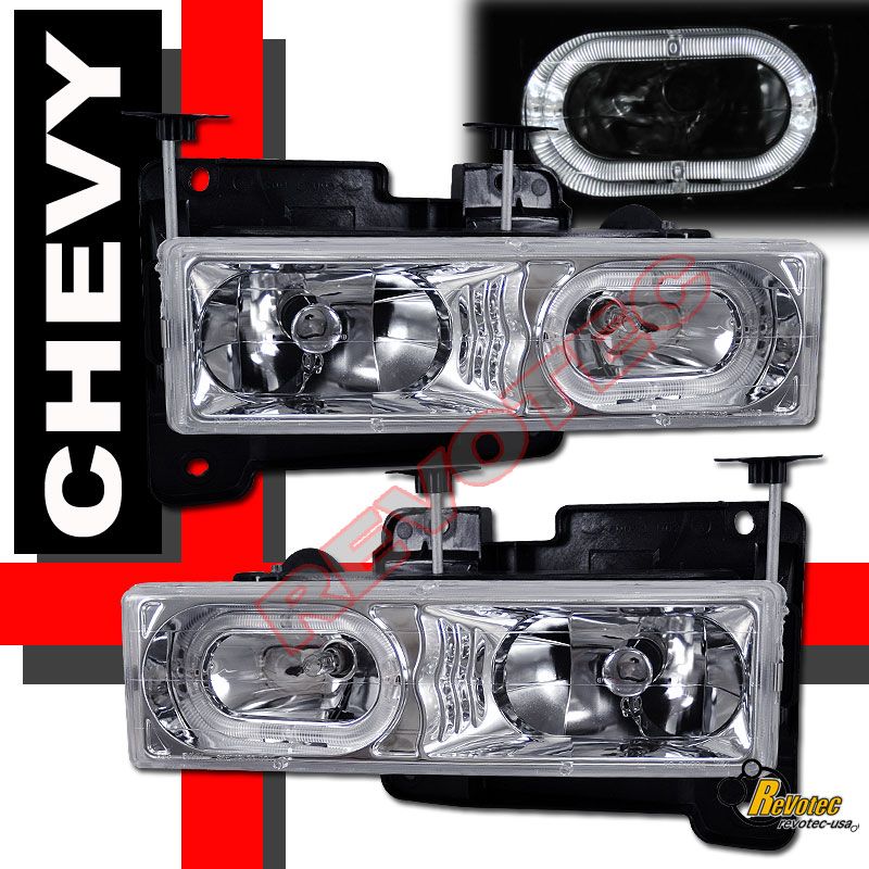 88 98 SUBURBAN TAHOE CK YUKON HEAD LIGHTS CCFL HALO 94  